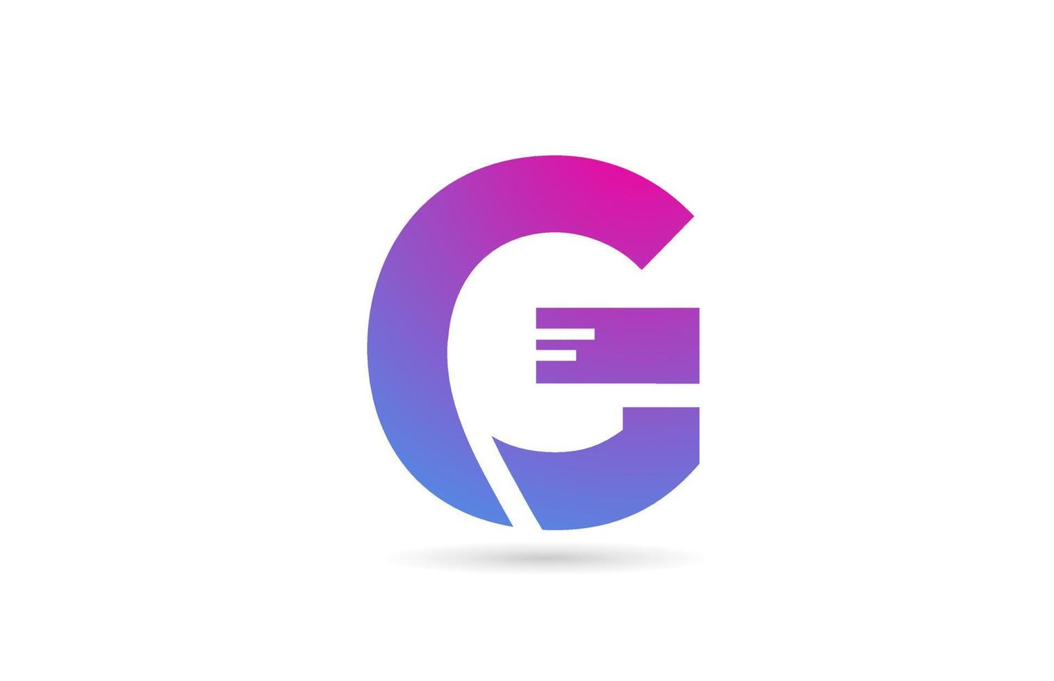 logotipo de la letra del alfabeto g para empresas y empresas. plantilla de color rosa azul para el diseño de iconos vector
