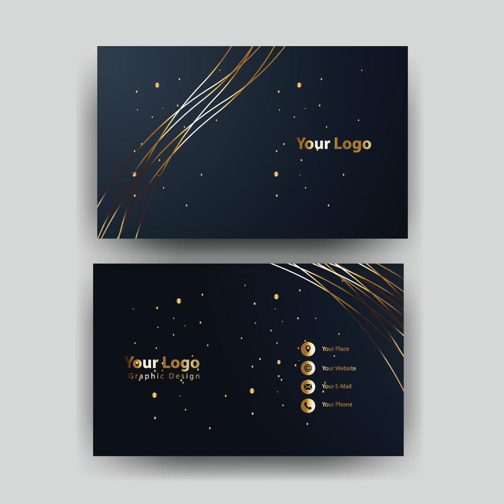 Print business card golden luxury vector