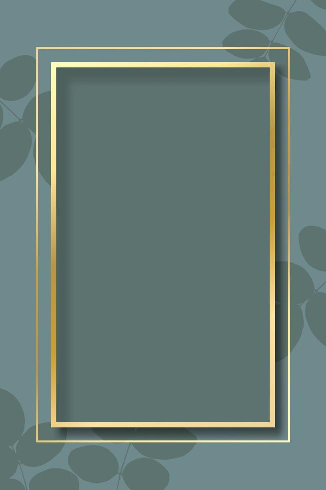 Gold frame background. Vector golden border frame