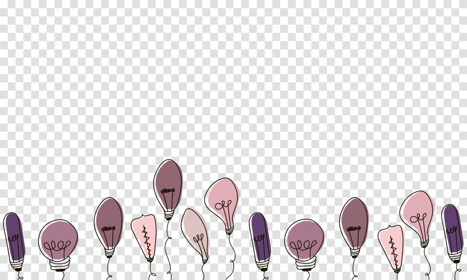 Light bulbs doodle. Colorful light blubs icon set. Creative light bulbs doodle collection. Vector illustration