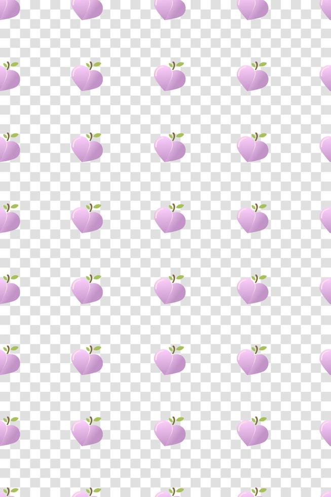Pink peach pattern. Fresh fruit background. Seamless background. Vector illustration