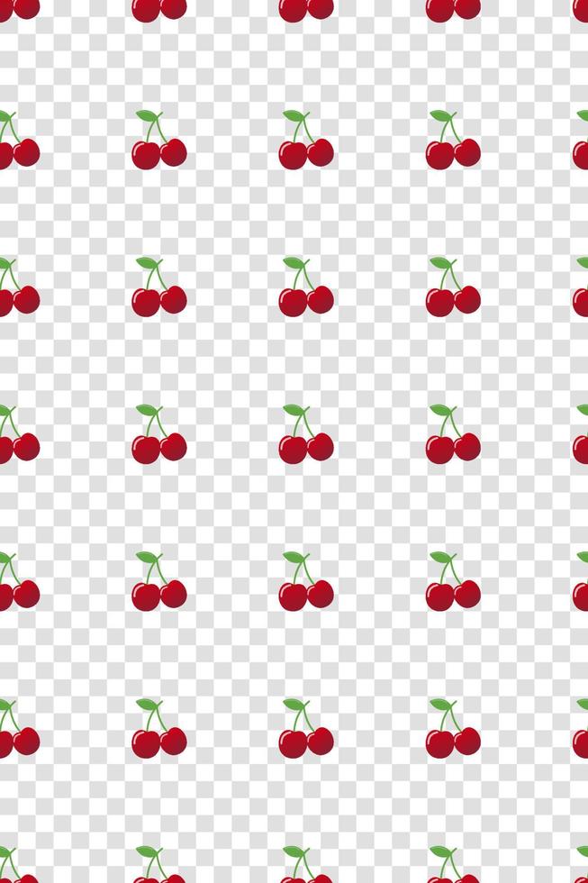 patrón de cereza roja. fondo de fruta fresca. fondo transparente ilustración vectorial vector