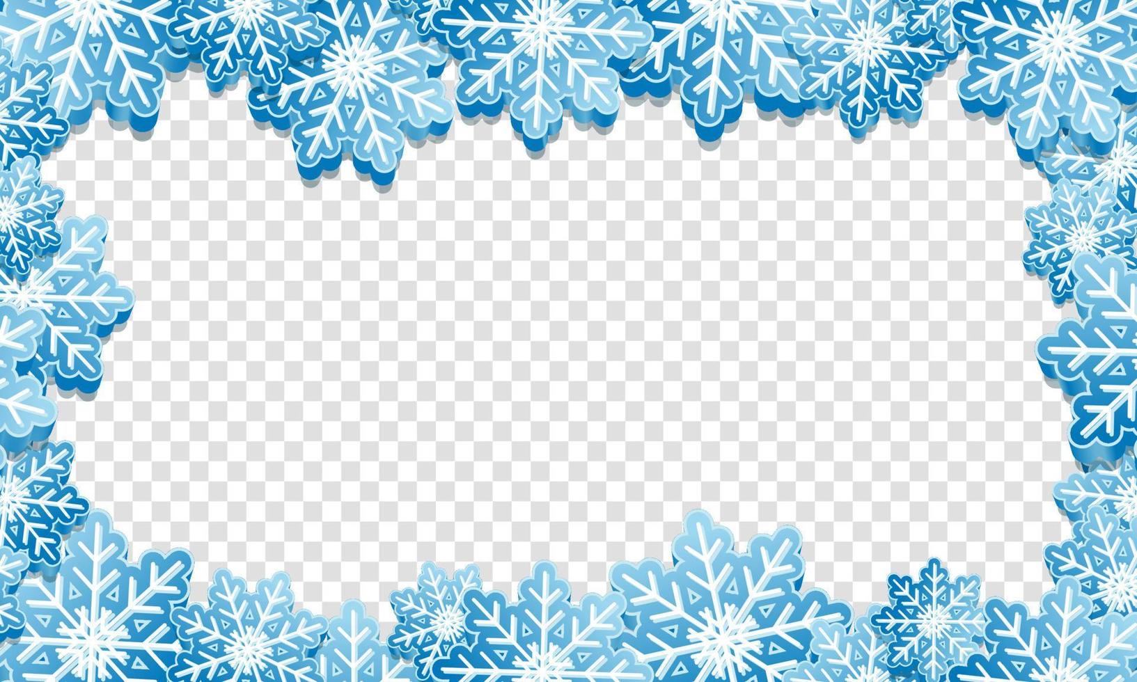 fondo de invierno con copos de nieve. pancarta azul de invierno con copos de nieve. ilustración vectorial vector