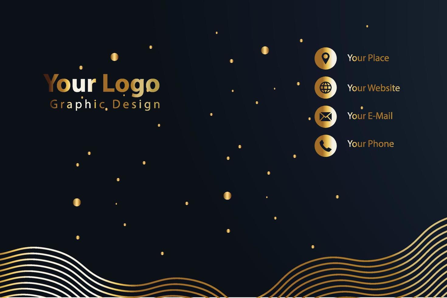 Print business card golden luxury vector