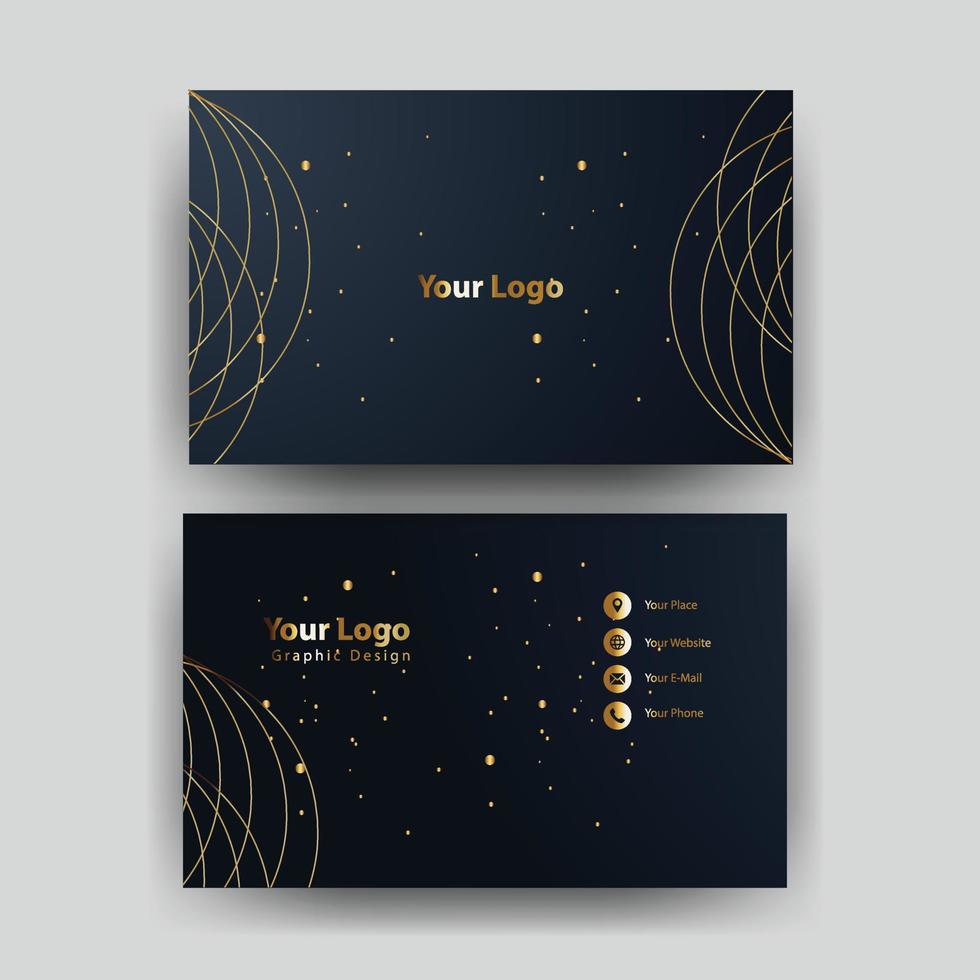 Print business card golden luxury vector