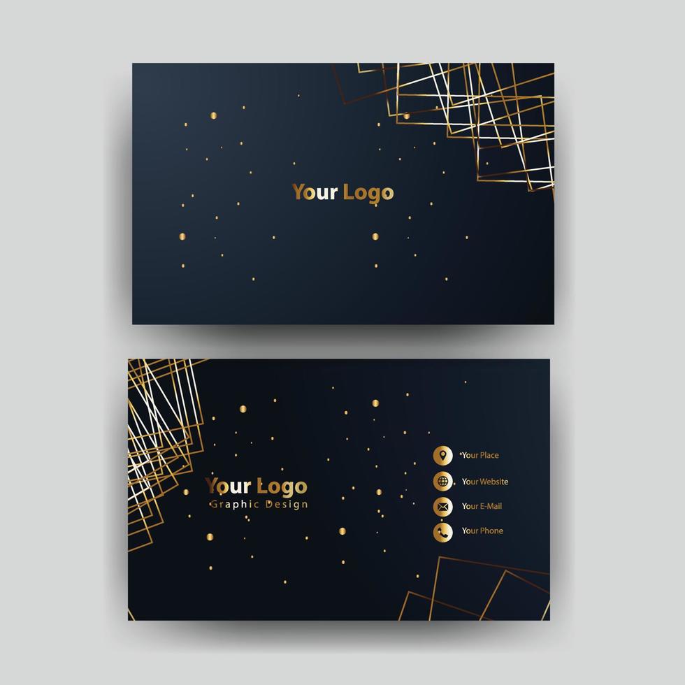 Print business card golden luxury vector