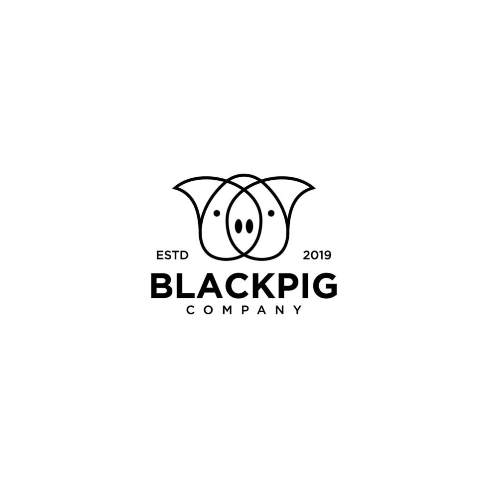 Black Pig Logo Template vector