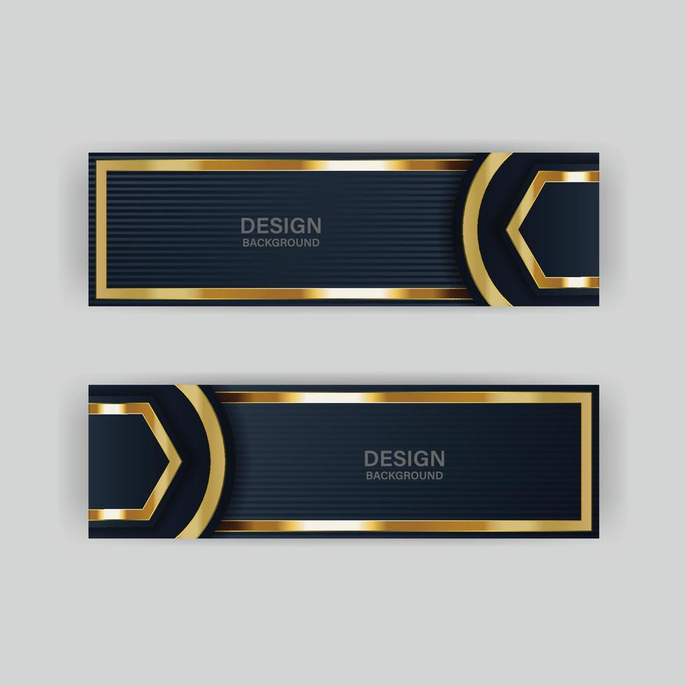 diseño de banner dorado con estilo minimalista moderno lujo dorado vector