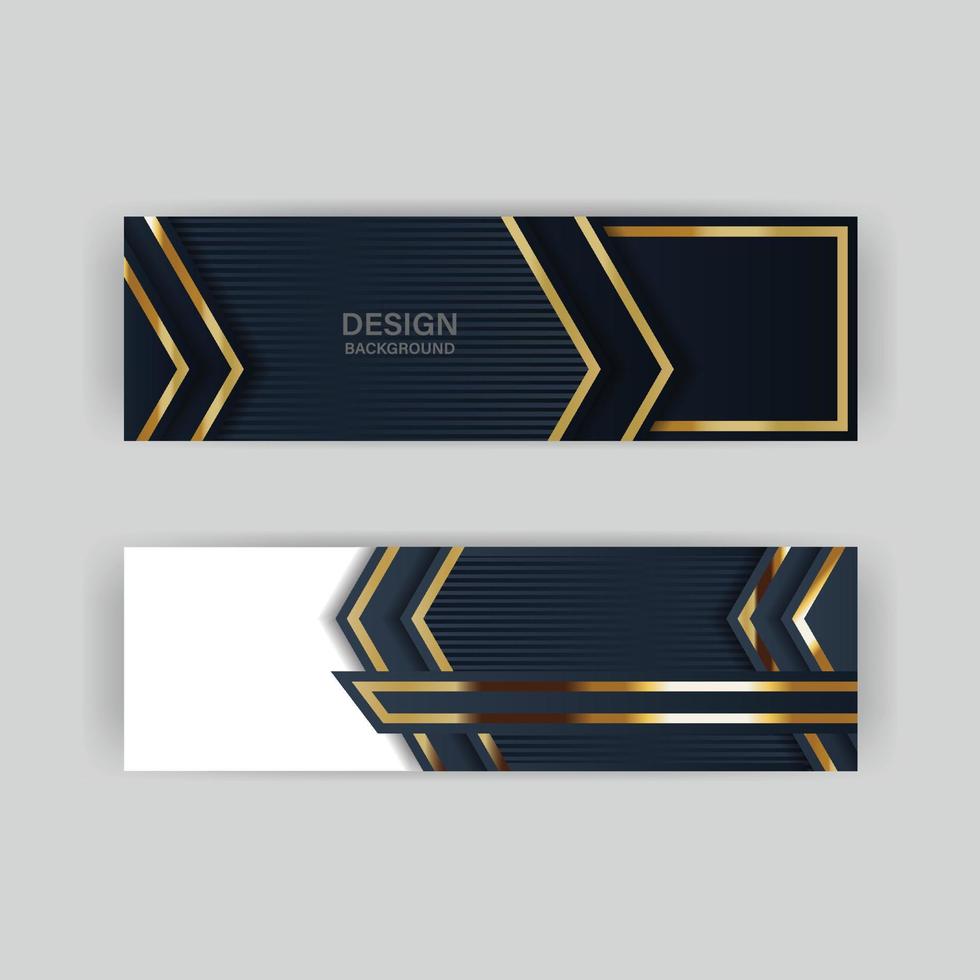 diseño de banner dorado con estilo minimalista moderno lujo dorado vector