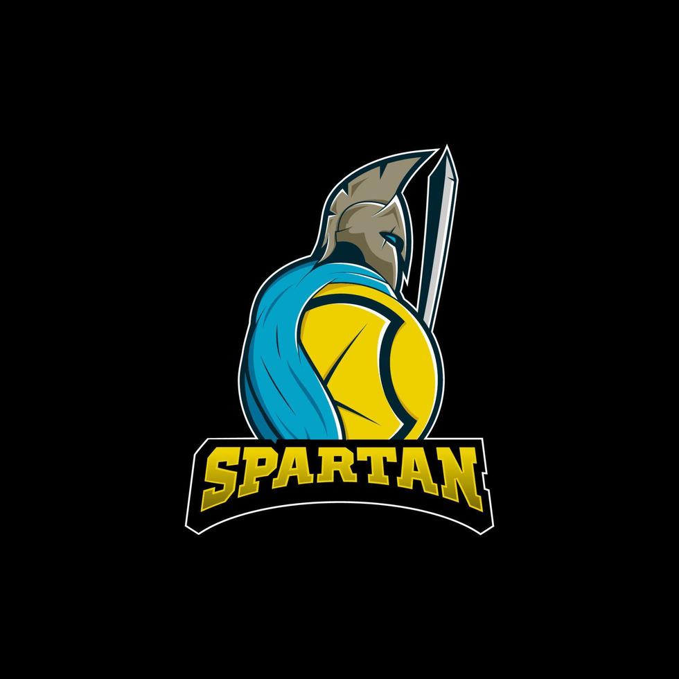 logo de mascota espartana, diseño de logo de esport vector