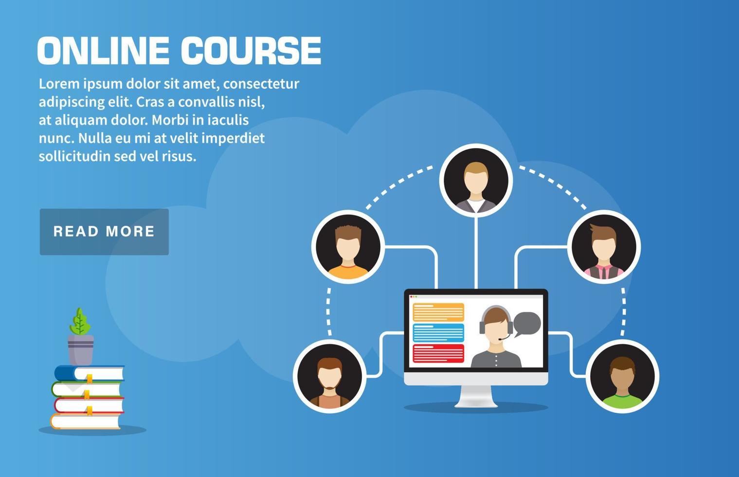 Online Course Landing Page Template vector