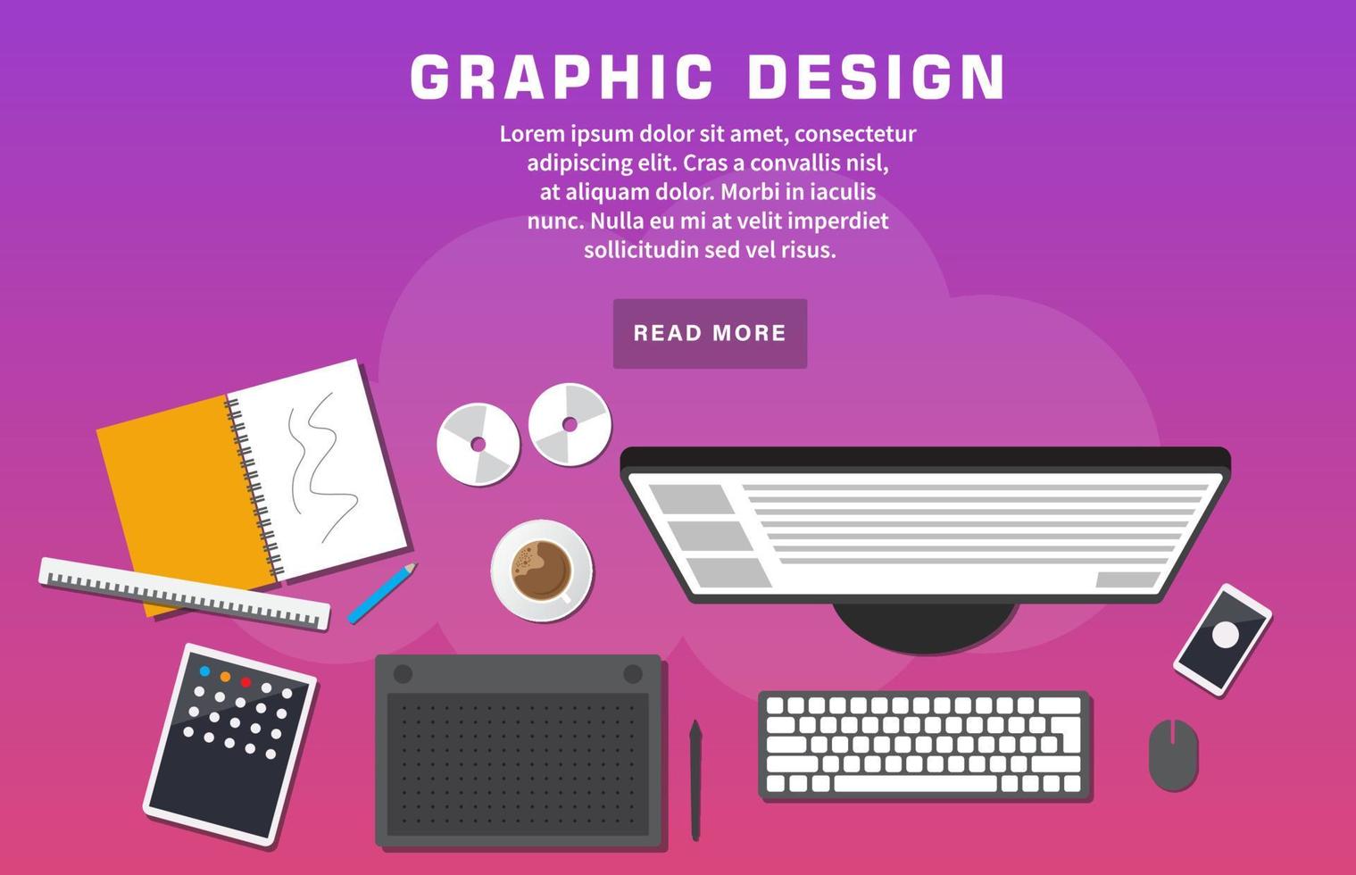 Graphic Design Landing Page Template vector