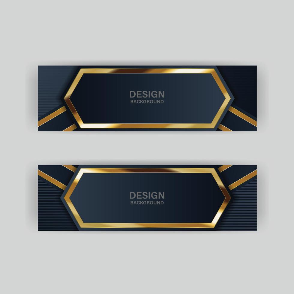 gold banner design with minimalist modern style gold luxury vector