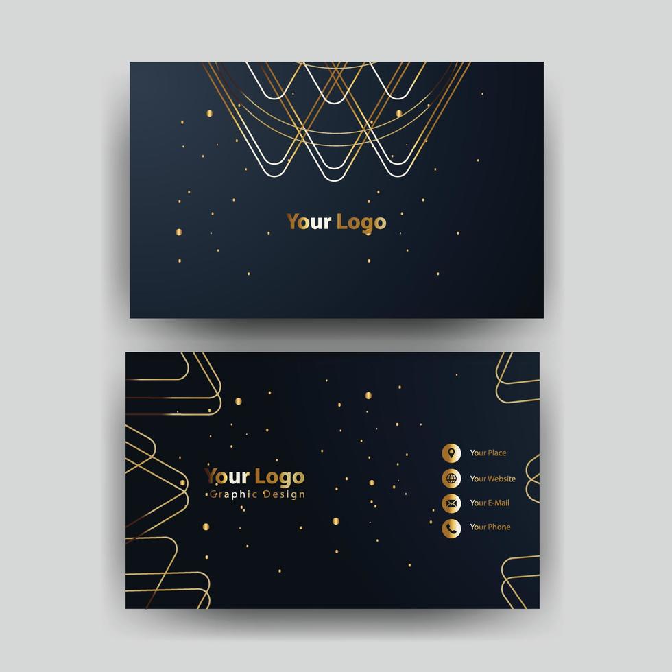 Print business card golden luxury vector