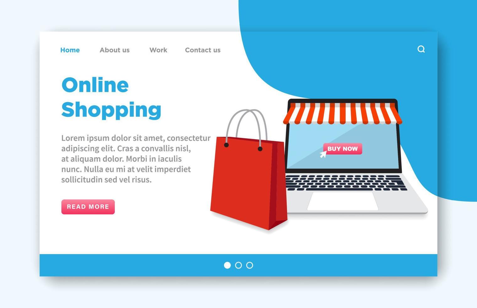 Online Shopping Landing Page Template vector