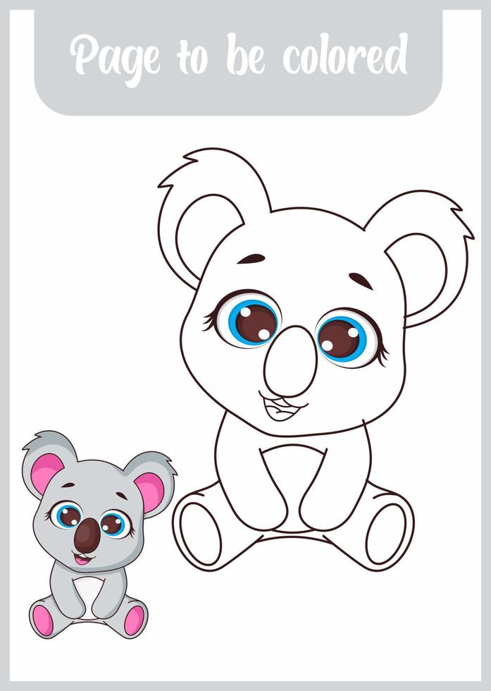 baby koala to coloring for kids to learn how to coloring picture vector