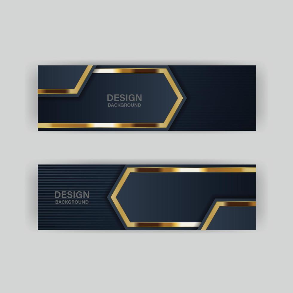 gold banner design with minimalist modern style gold luxury vector