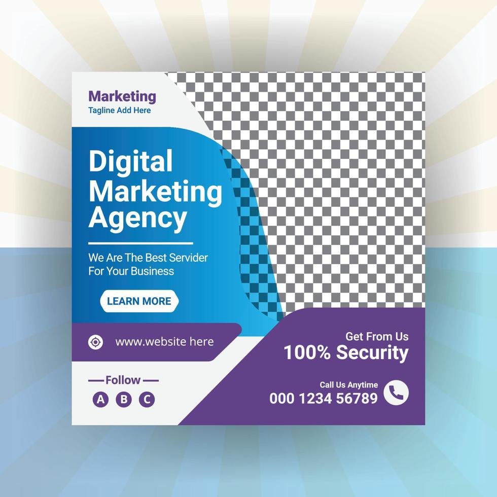 Creative business marketing promotion social media post, Digital web banner design Free Vector