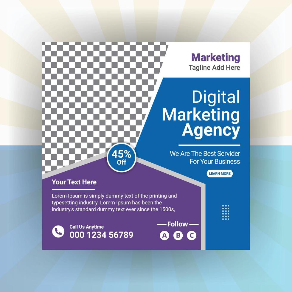 Creative business marketing promotion social media post, Digital web banner design Free Vector