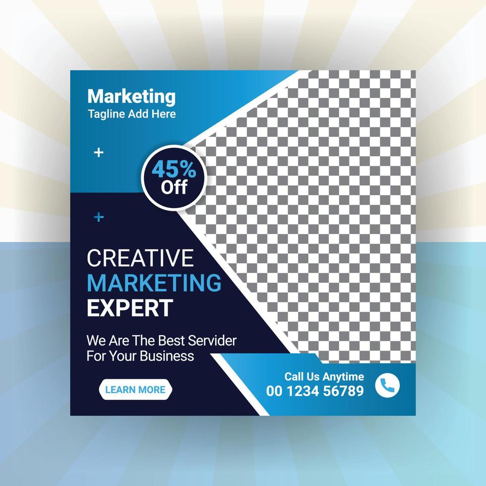 publicación de redes sociales de promoción de marketing de negocios creativos, vector libre de diseño de banner web digital