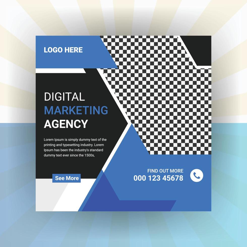 Creative business marketing promotion social media post, Digital web banner design Free Vector