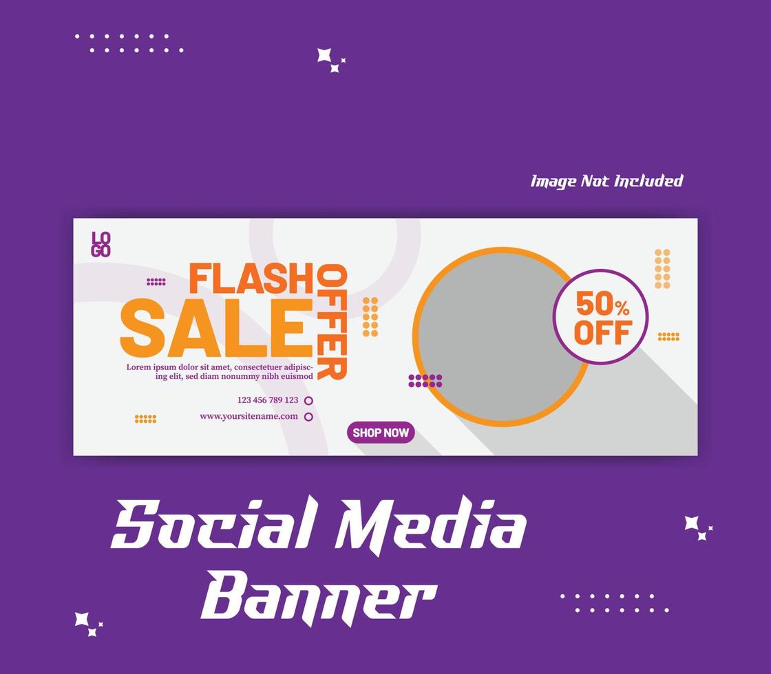 Minimal social media  cover banner template social media post vector