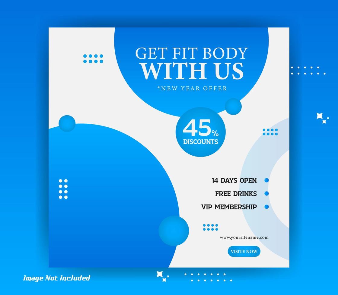 Modern promotion square web banner for social media vector