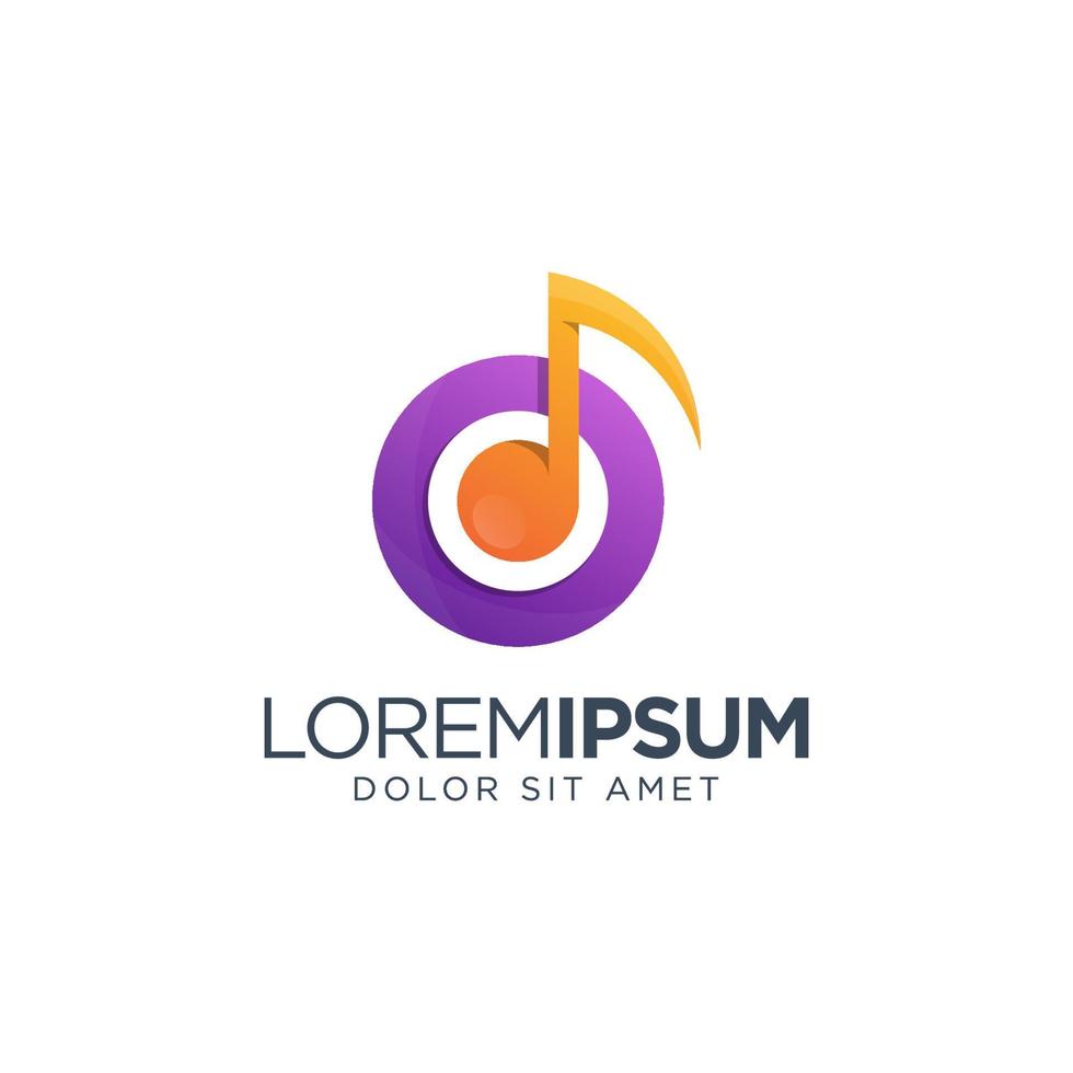 Colorful Music Note Logo Design vector
