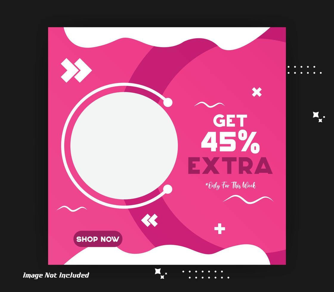 Modern promotion square web banner for social media vector