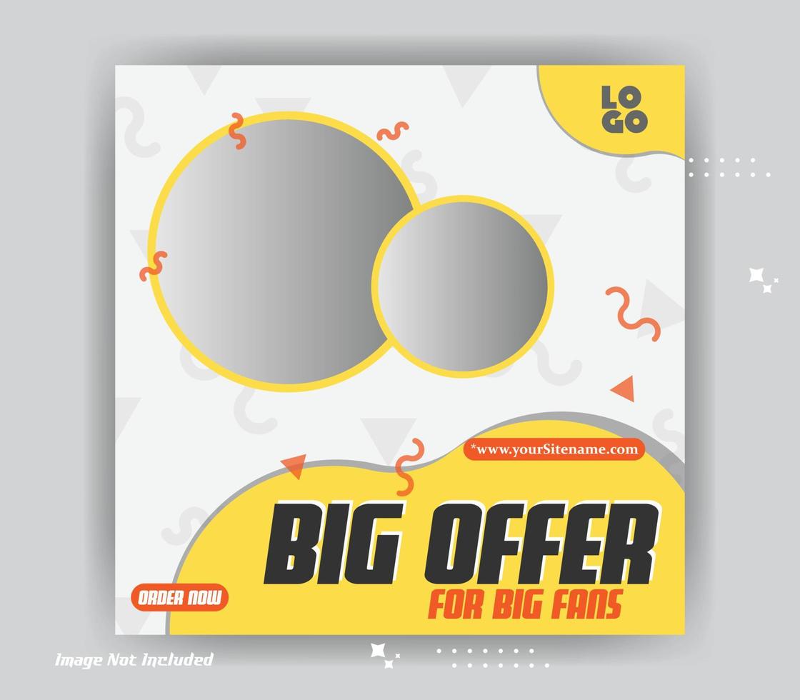Modern promotion square web banner for social media vector
