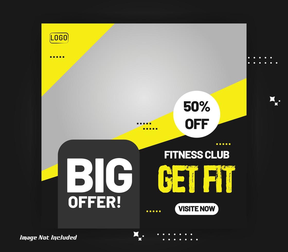 Modern promotion square web banner for social media vector