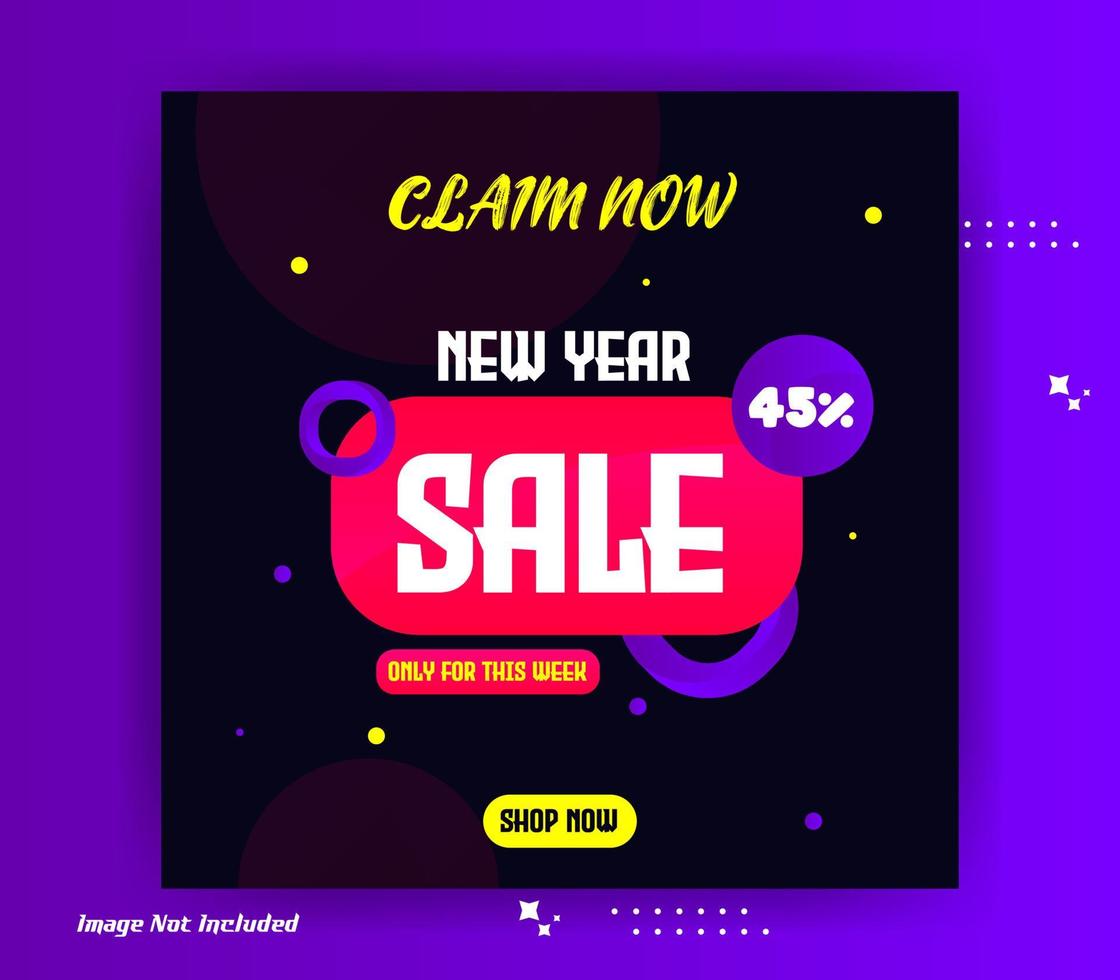 Modern promotion square web banner for social media vector