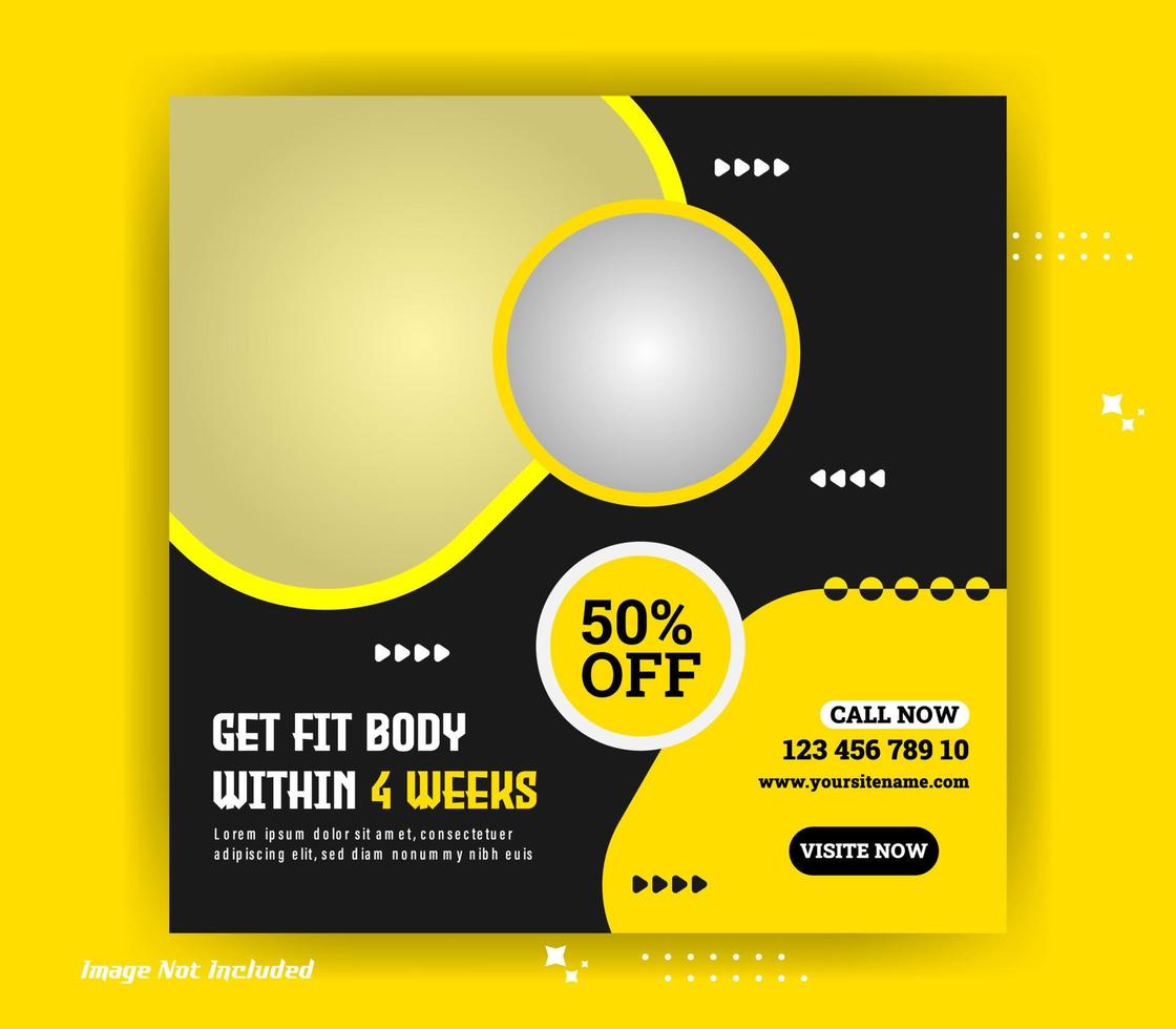 Modern promotion square web banner for social media vector