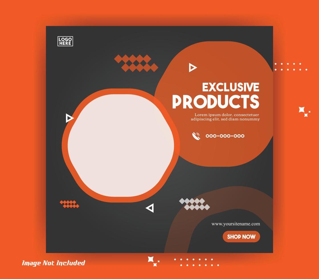 Modern promotion square web banner for social media vector