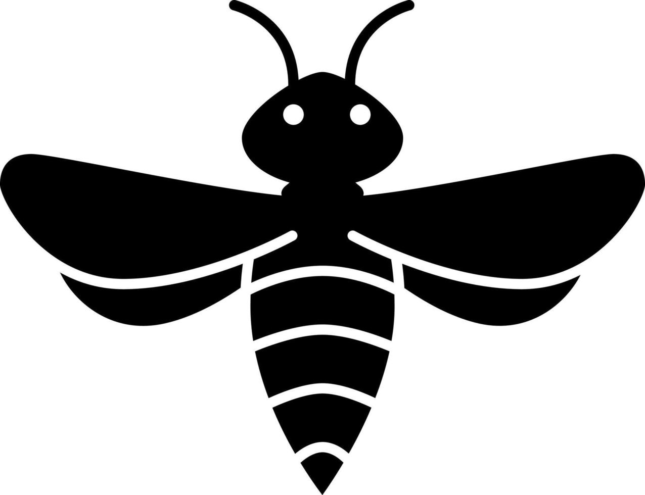 Bee Insect Glyph Icon Vector