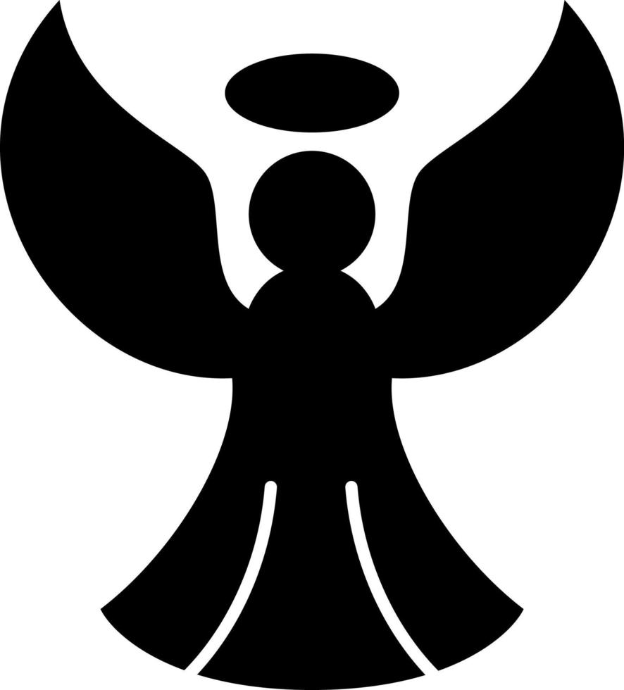 Angel With Holy Sign Glyph Icon Vector