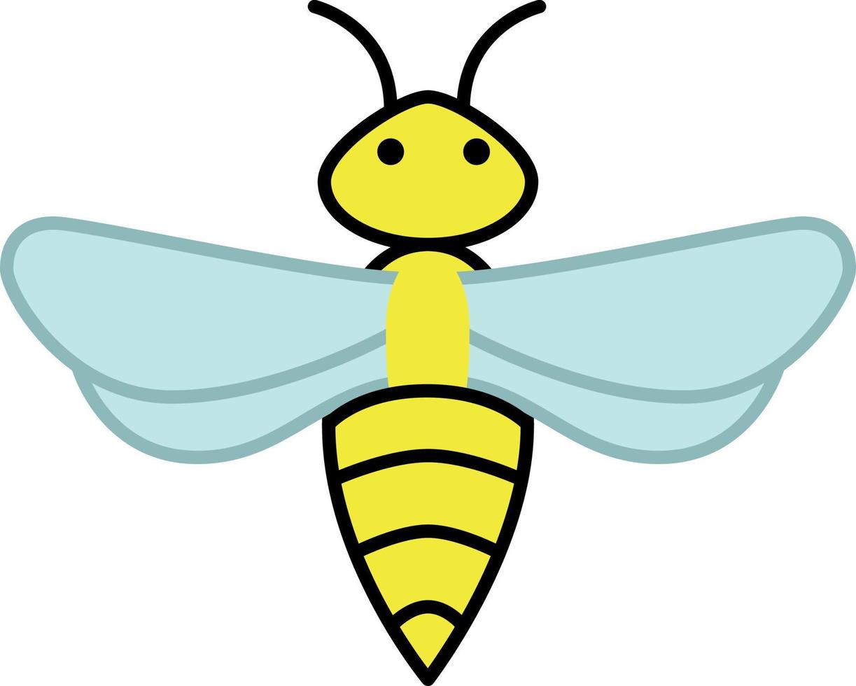 Bee Insect Filled Outline Icon Vector