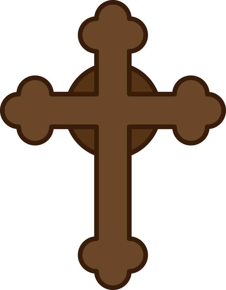 Jesus Cross Filled Outline Icon Vector