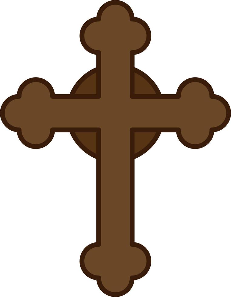 vector de icono de contorno lleno de cruz de jesús