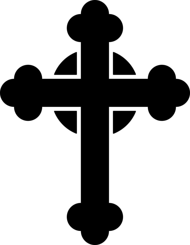 Jesus Cross Glyph Icon Vector
