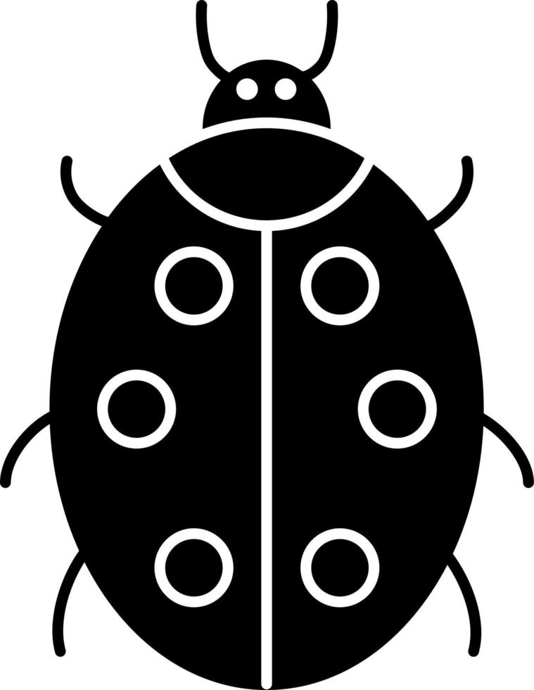 Ladybug Beetle Glyph Icon Vector