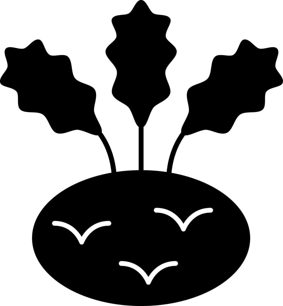 Kohlrabi Vegetable Glyph Icon Vector