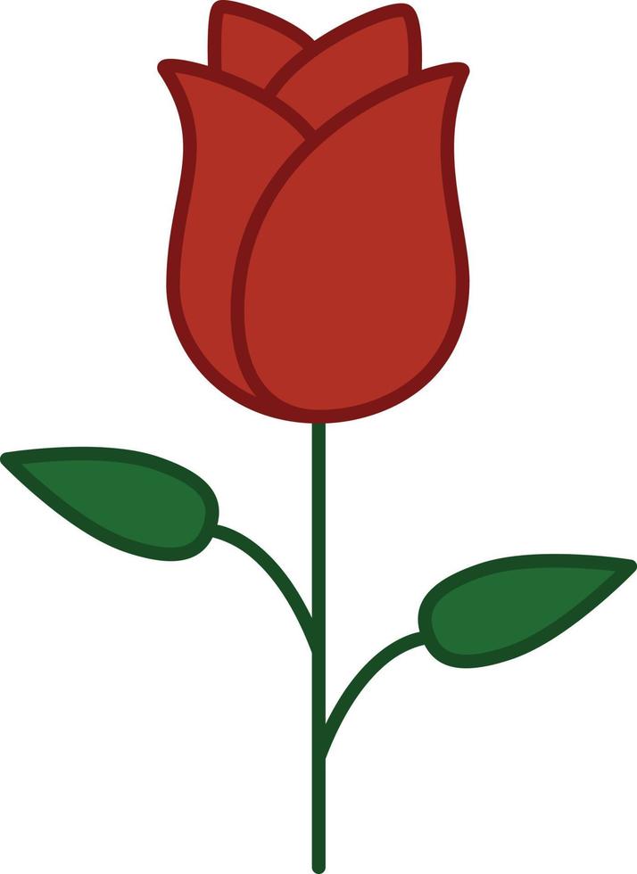 Rose Flower Filled Outline Icon Vector
