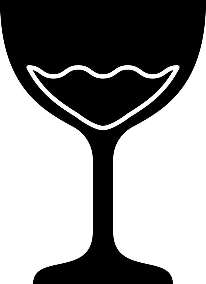 Wine Glass Glyph Icon Vector