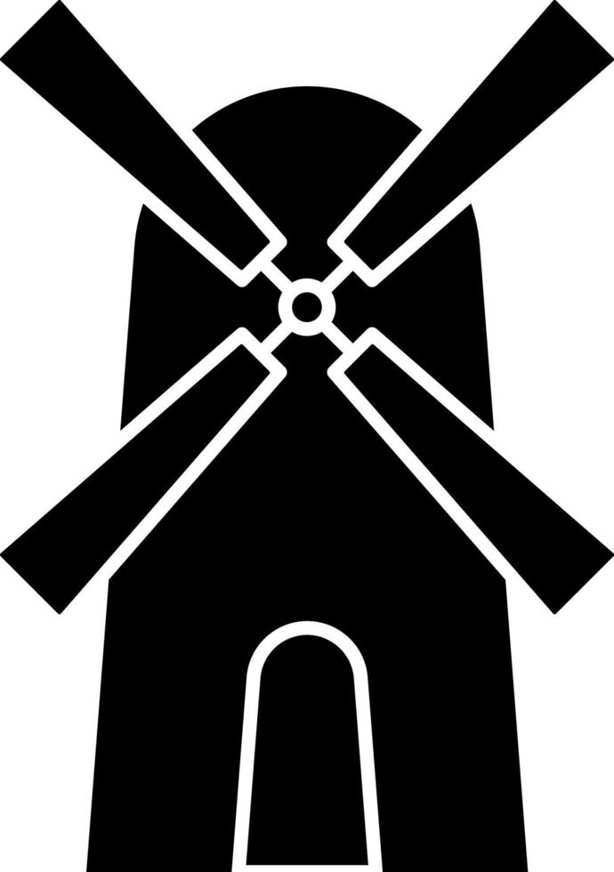 vector de icono de glifo de primavera de molino de viento