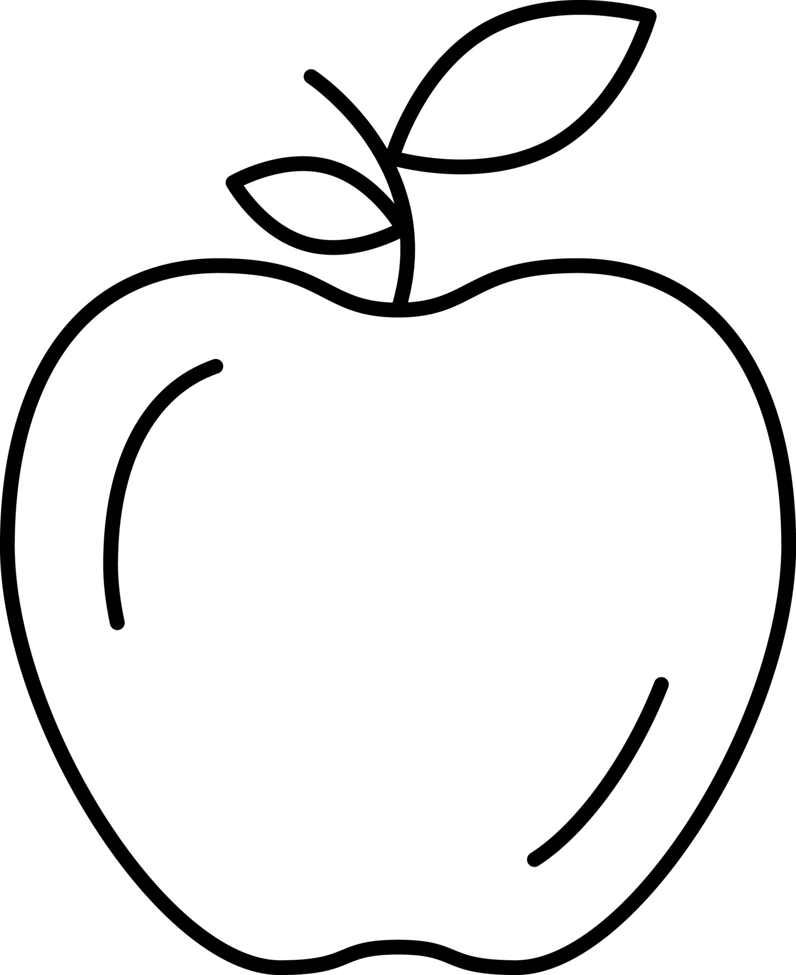 Apple Coloring Page for Kids 20 Vector Art at Vecteezy