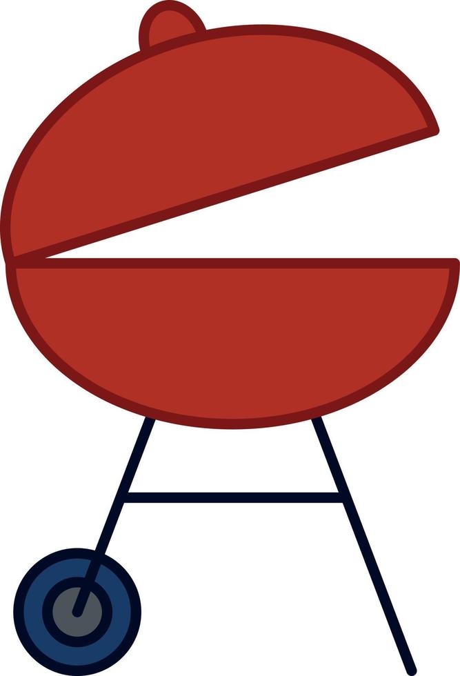 Barbeque Grill Filled Outline Icon Vector