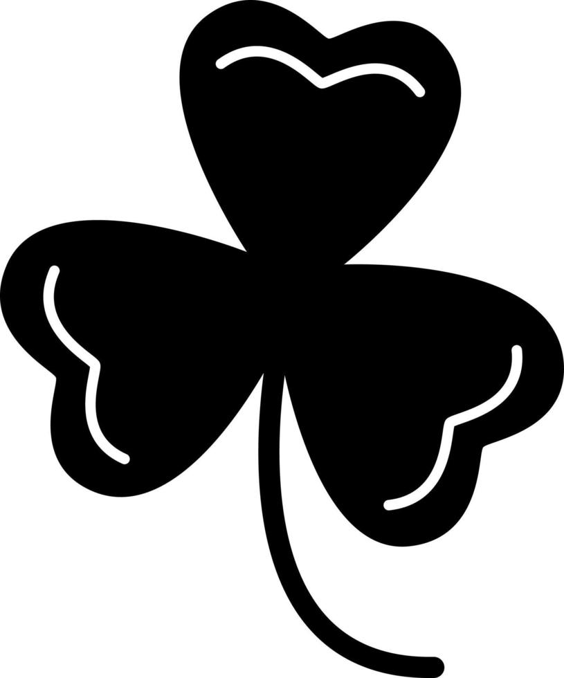 Three Leaf Clover Glyph Icon Vector