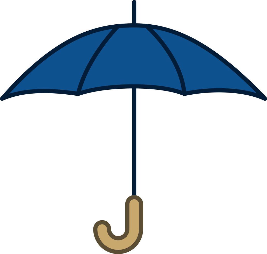 vector de icono de contorno lleno de resorte de paraguas
