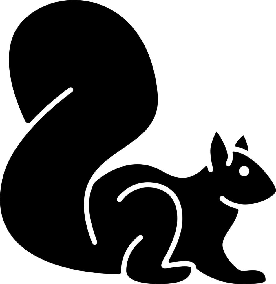 Squirrel Animal Glyph Icon Vector